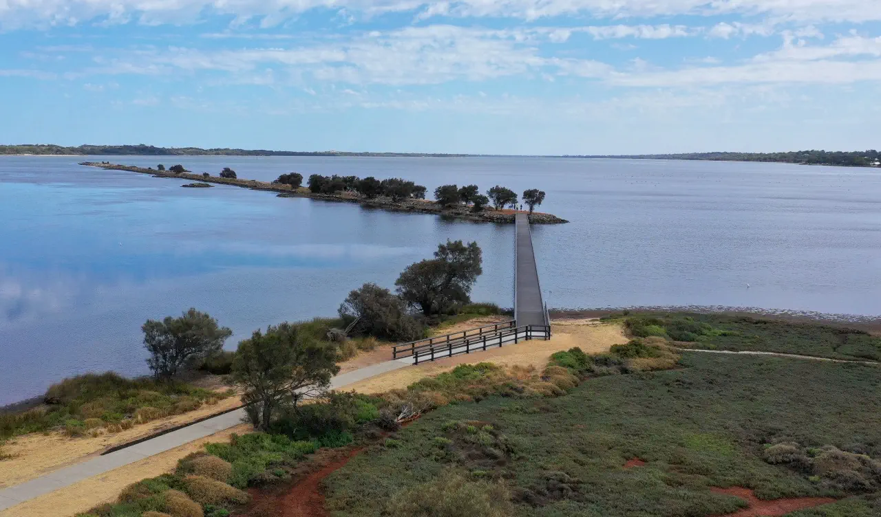 Australind coastal landscape with open ground and inlet-side views